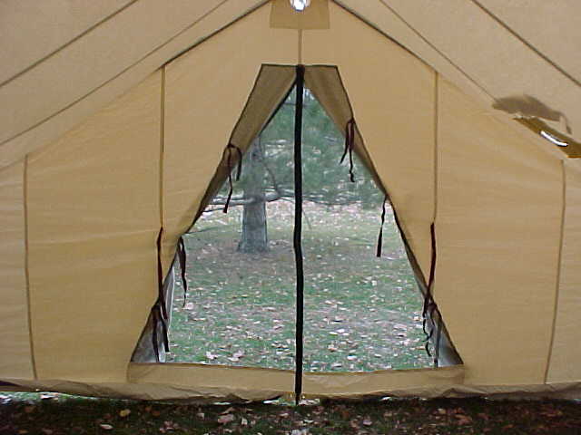 Front door of tent
