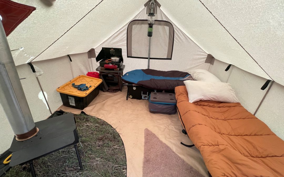 inside a go tent