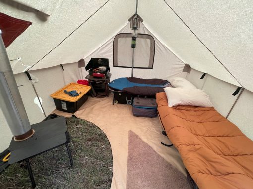 inside a go tent